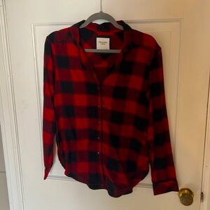 Abercrombie Buffalo Check Flannel Sleep Shirt XS